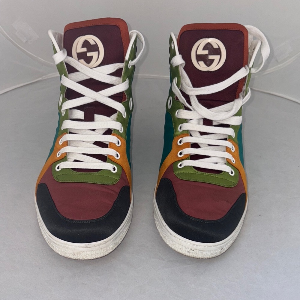 Gucci Multicolor Satin Coda High Top Sneakers